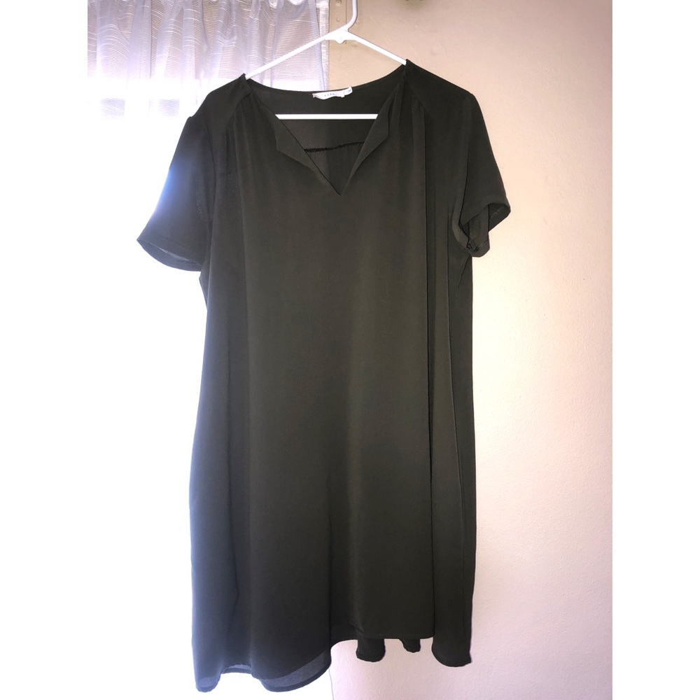 Lush crepe olive green dress